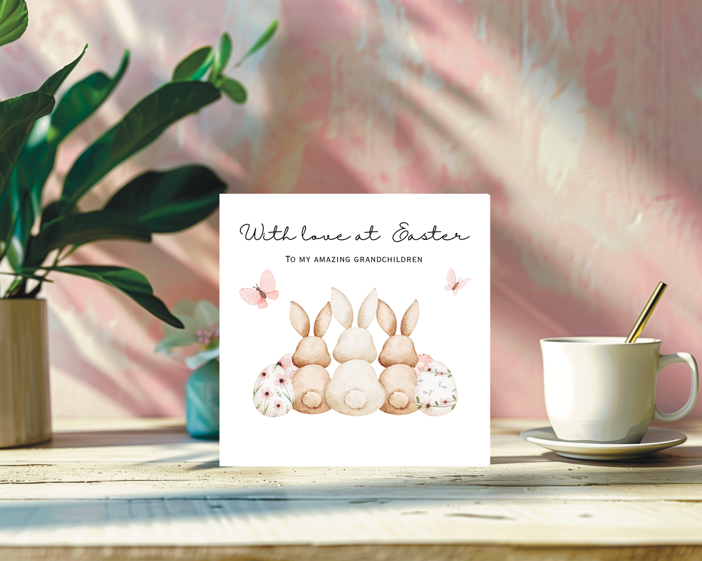 Personalised Rabbit Easter Card | Personalised For Grandchildren