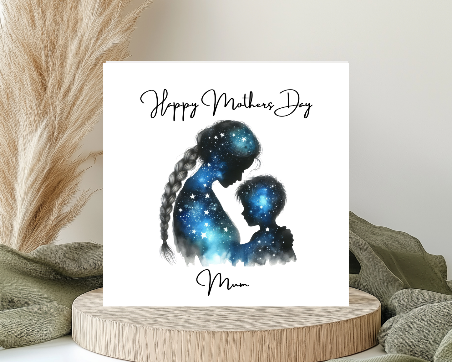 Custom Cosmic Galaxy Mother's Day Card, Personalised Keepsake Card for Mum