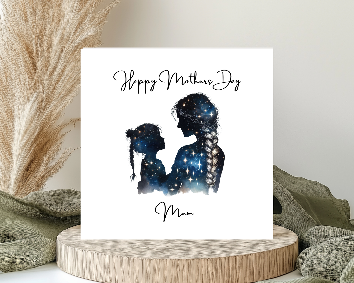 Custom Cosmic Galaxy Mother's Day Card, Personalised Keepsake Card for Mum