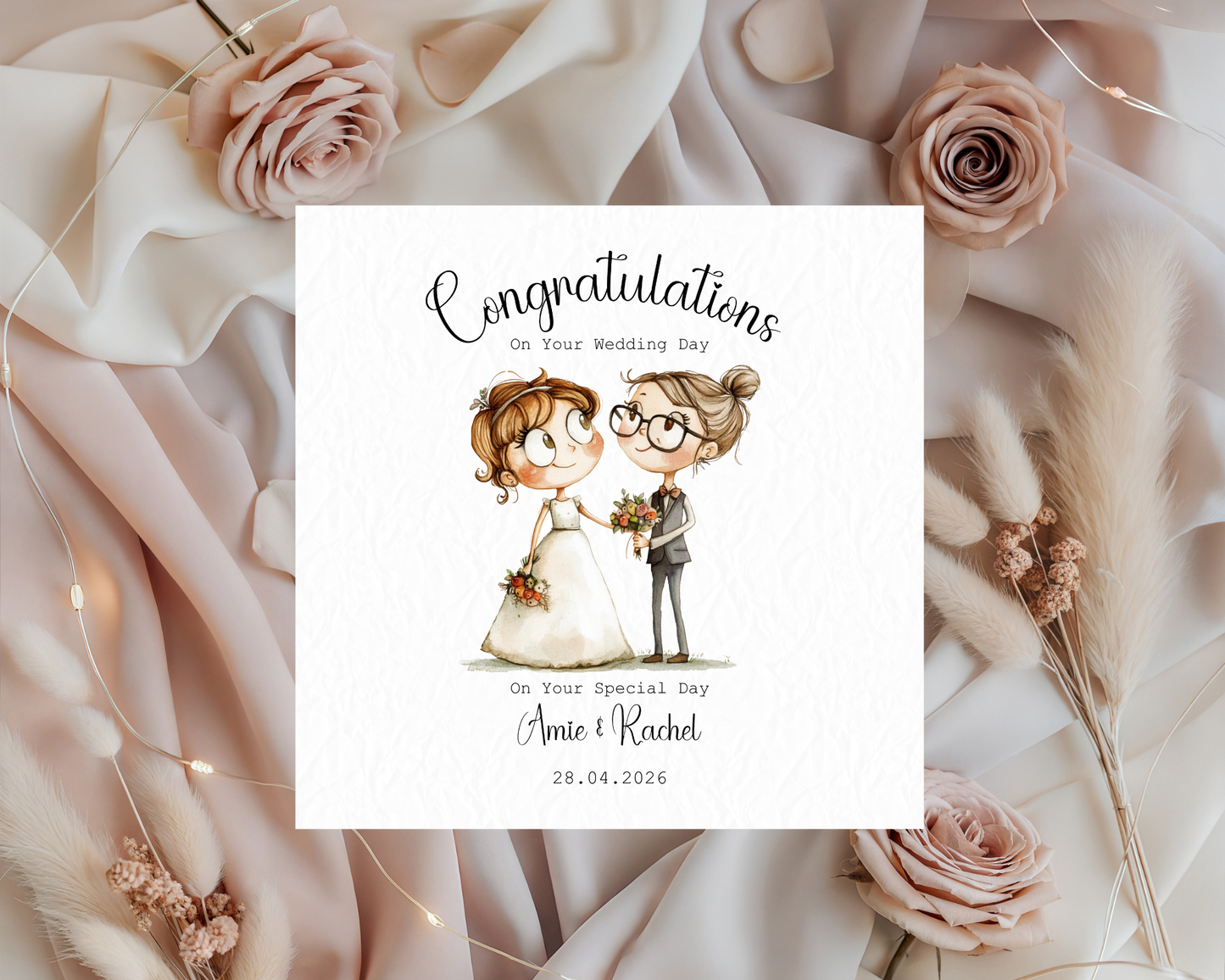 Personalised With Love On Your Wedding Day | Cute Lesbian Couple
