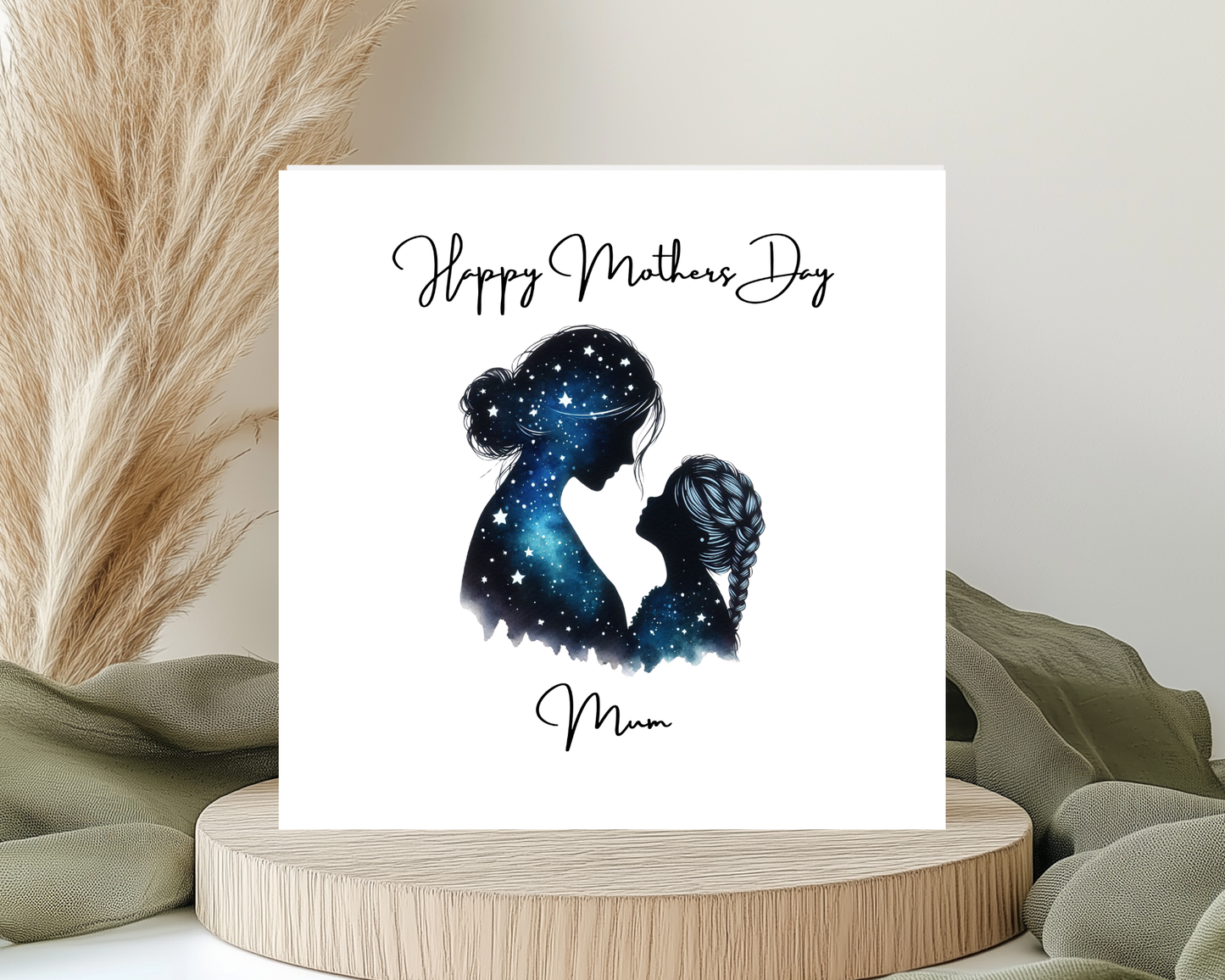 Custom Cosmic Galaxy Mother's Day Card, Personalised Keepsake Card for Mum