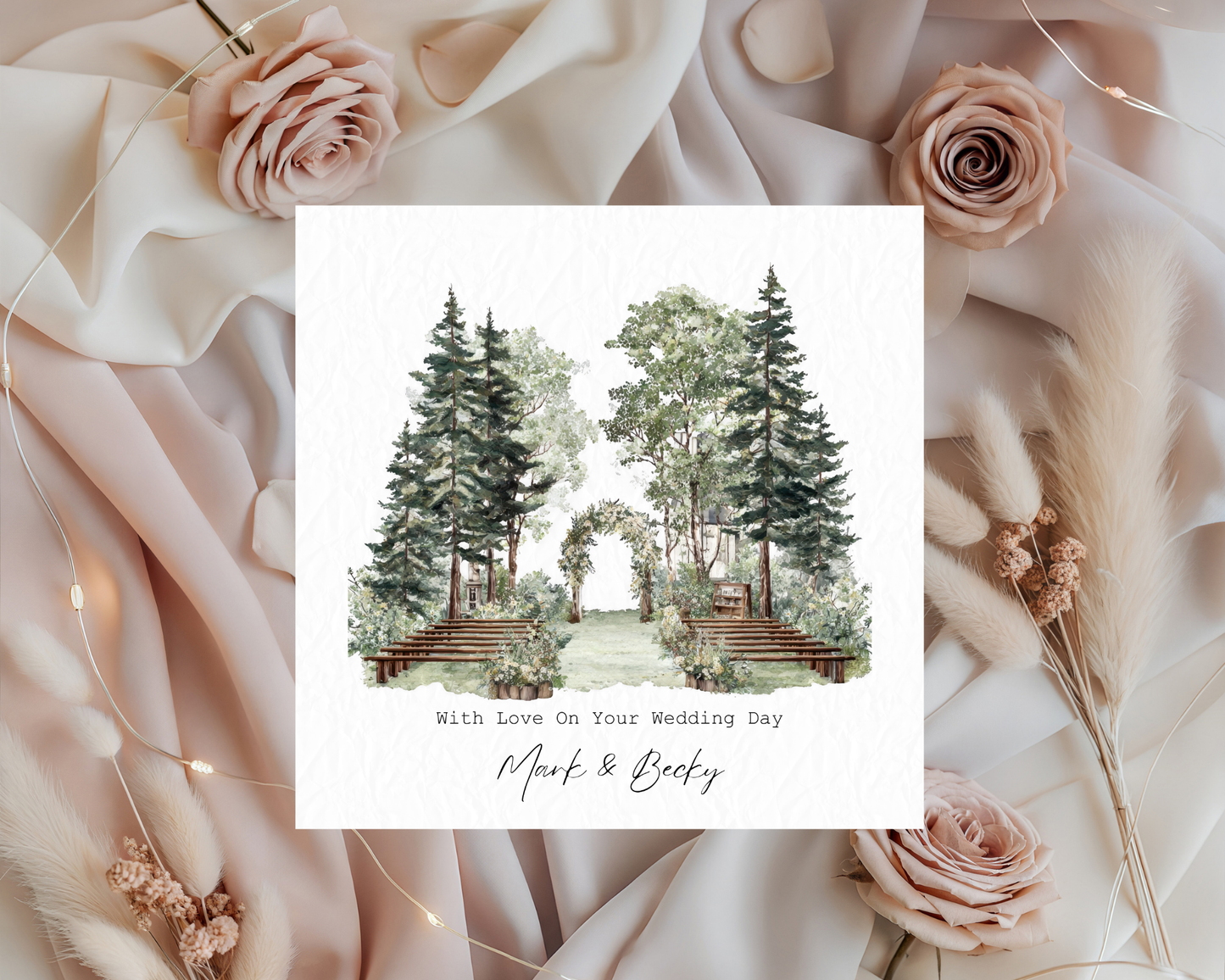 Personalised Water Colour Forest Wedding | With Love On Your Wedding Day