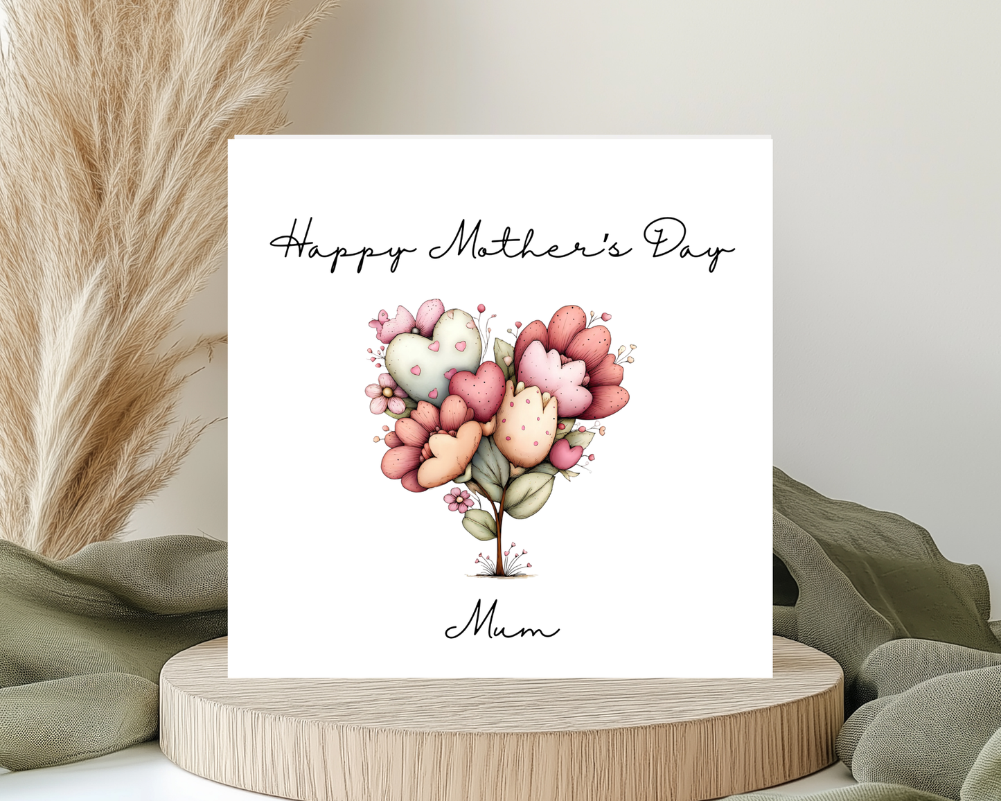 Custom Floral Mother's Day Card, Personalised Keepsake Card for Mum