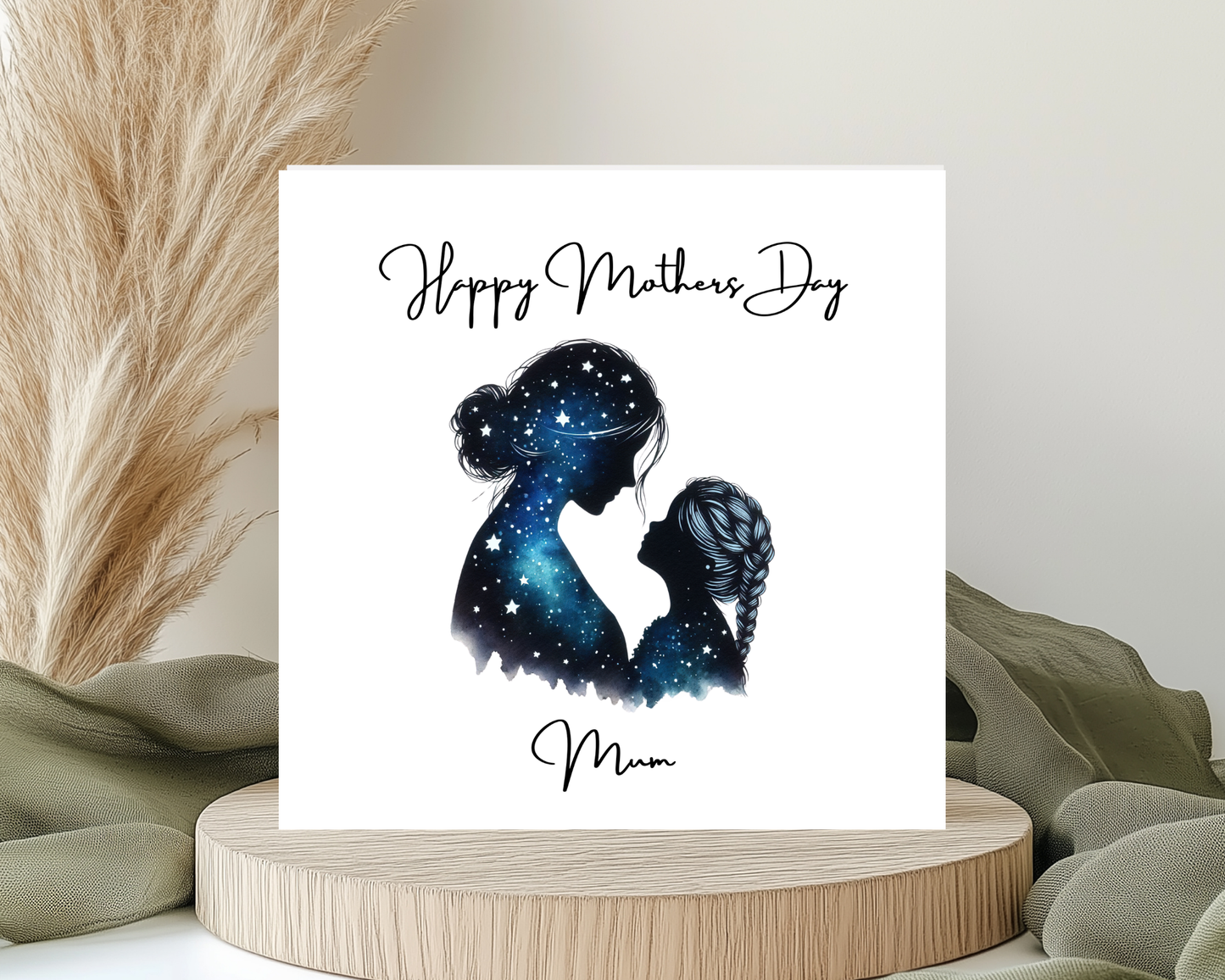 Custom Cosmic Galaxy Mother's Day Card, Personalised Keepsake Card for Mum