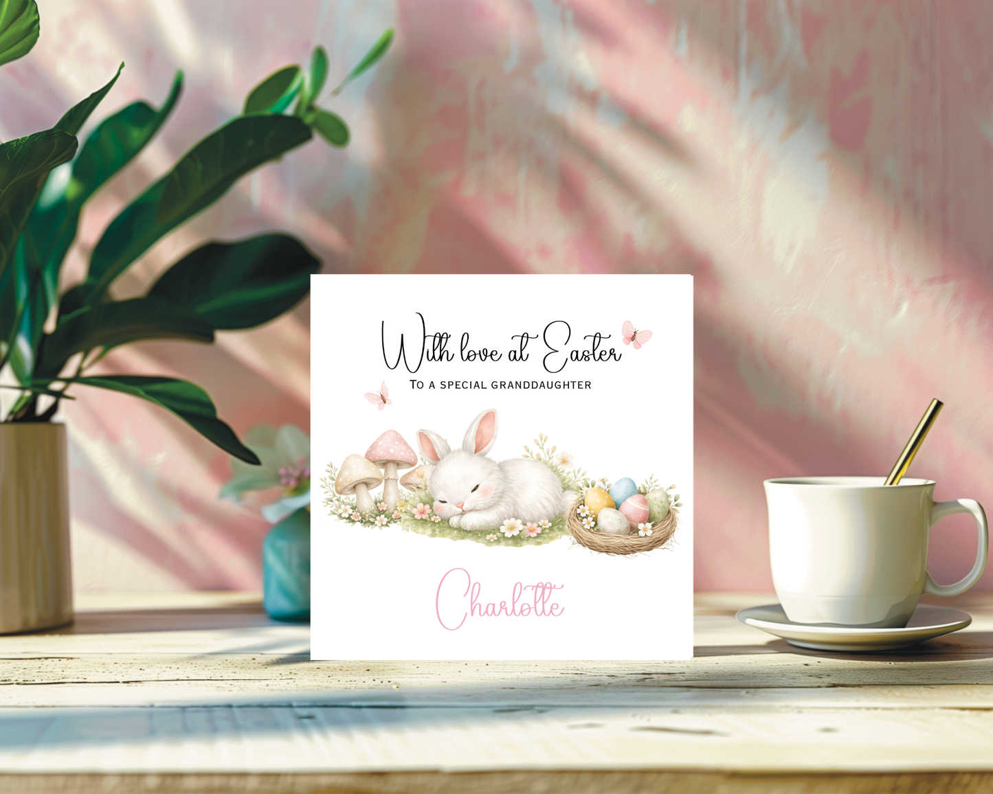 Personalised Rabbit Easter Card | Personalised For Granddaughter