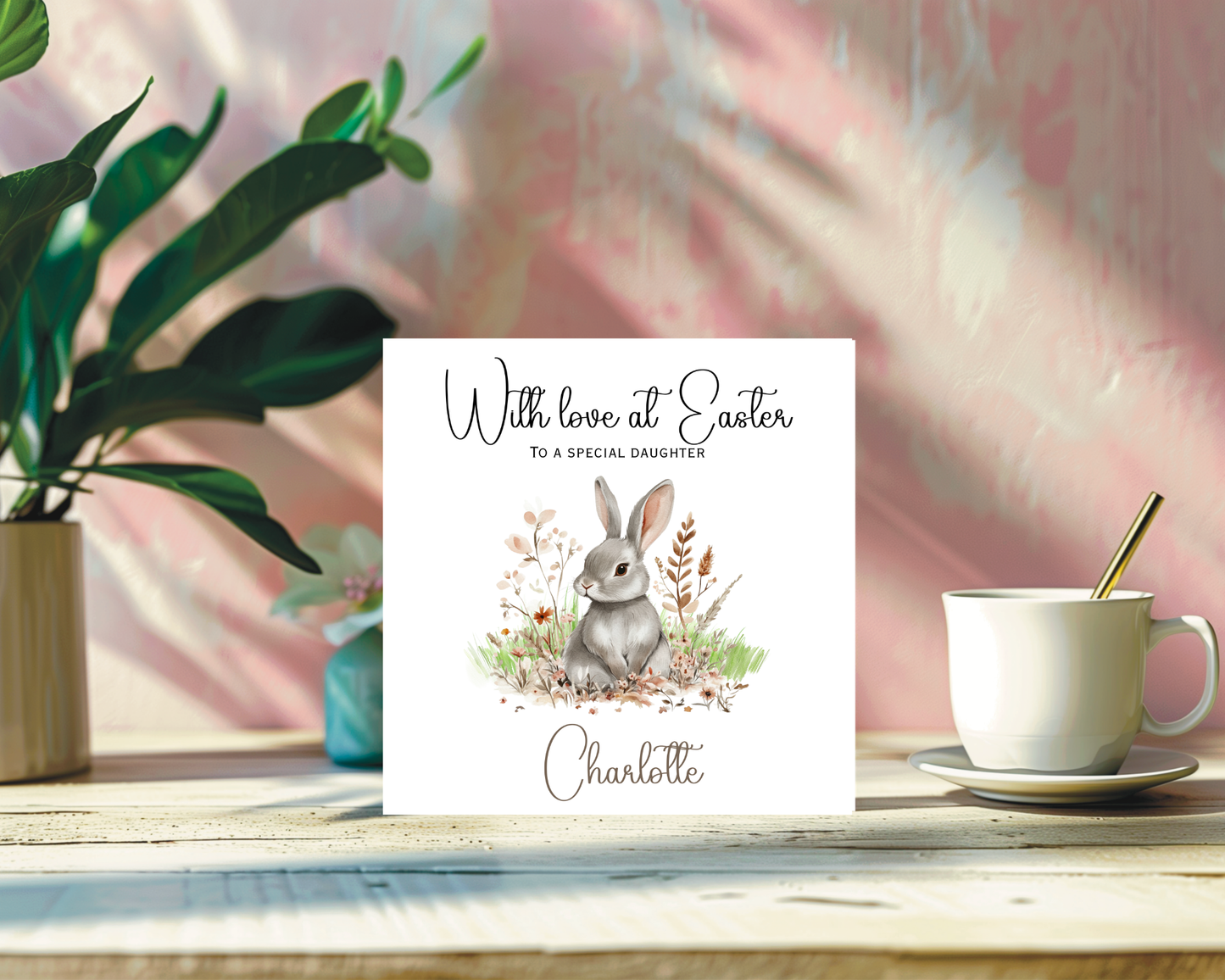 Personalised Rabbit Easter Card | Personalised For Daughter