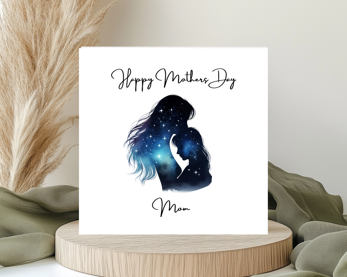 Custom Cosmic Galaxy Mother's Day Card, Personalised Keepsake Card for Mum