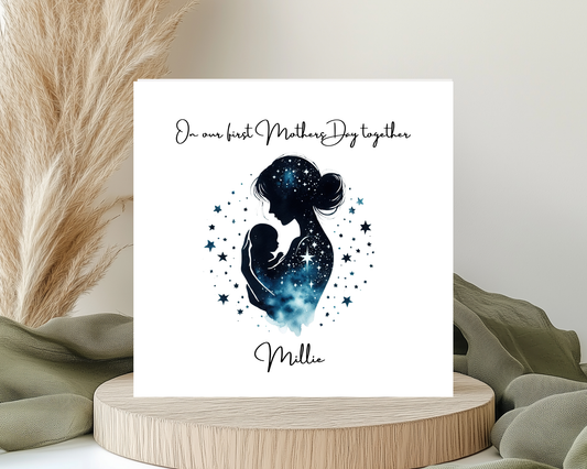 Custom Cosmic Galaxy On Our First Mother's Day Card