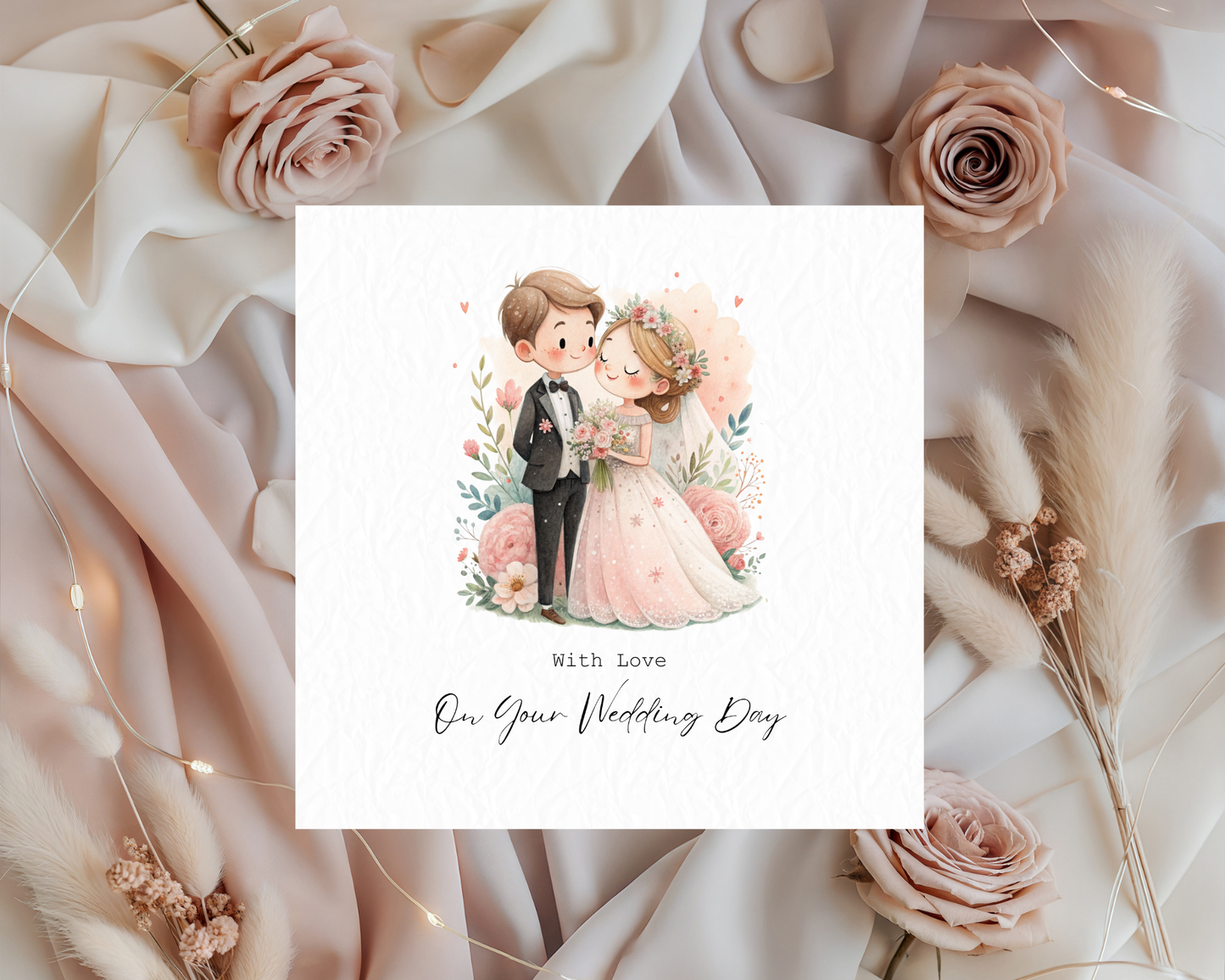 Personalised Cute Bride & Groom | With Love On Your Wedding Day