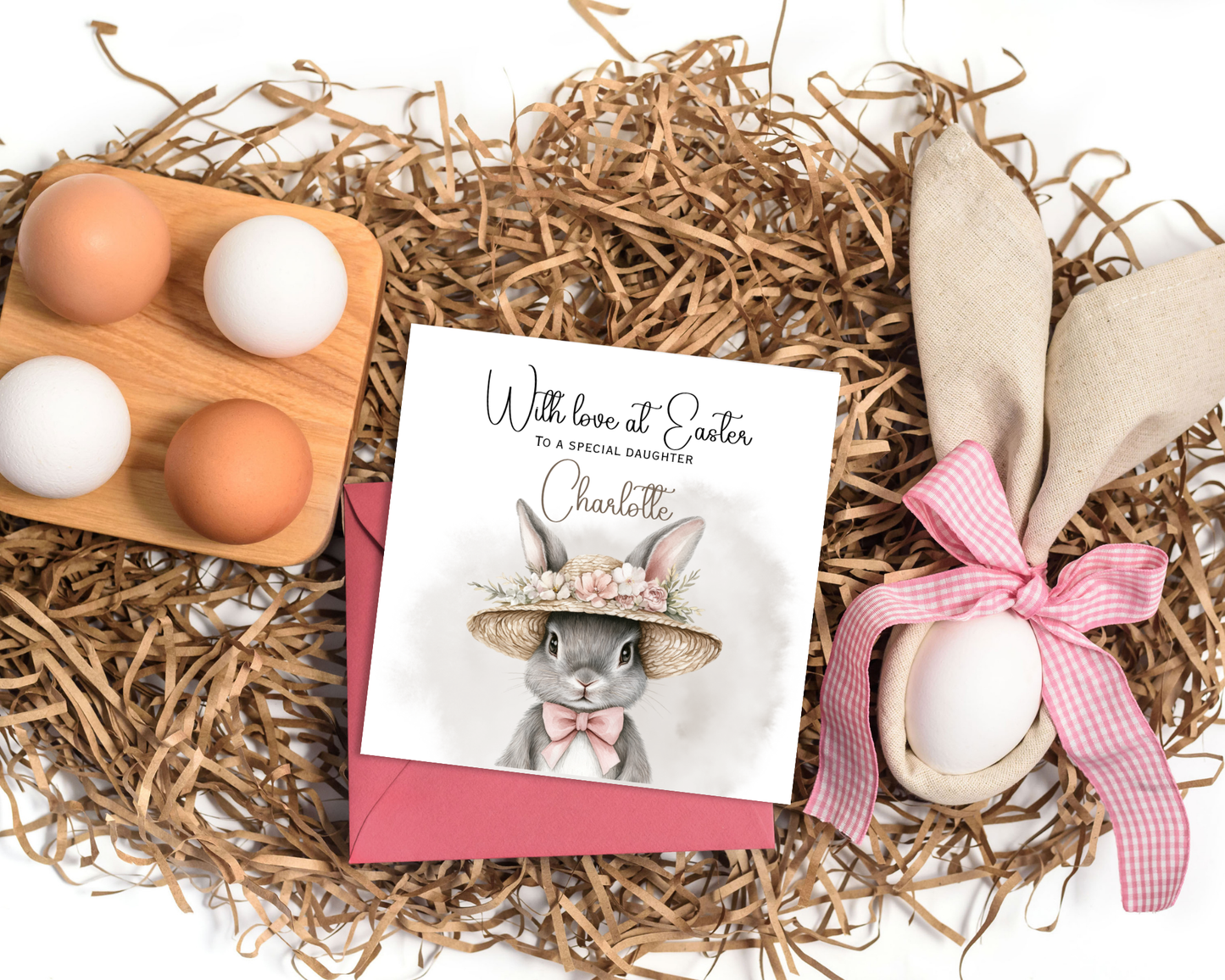 Personalised Rabbit Easter Card | Personalised For Daughter