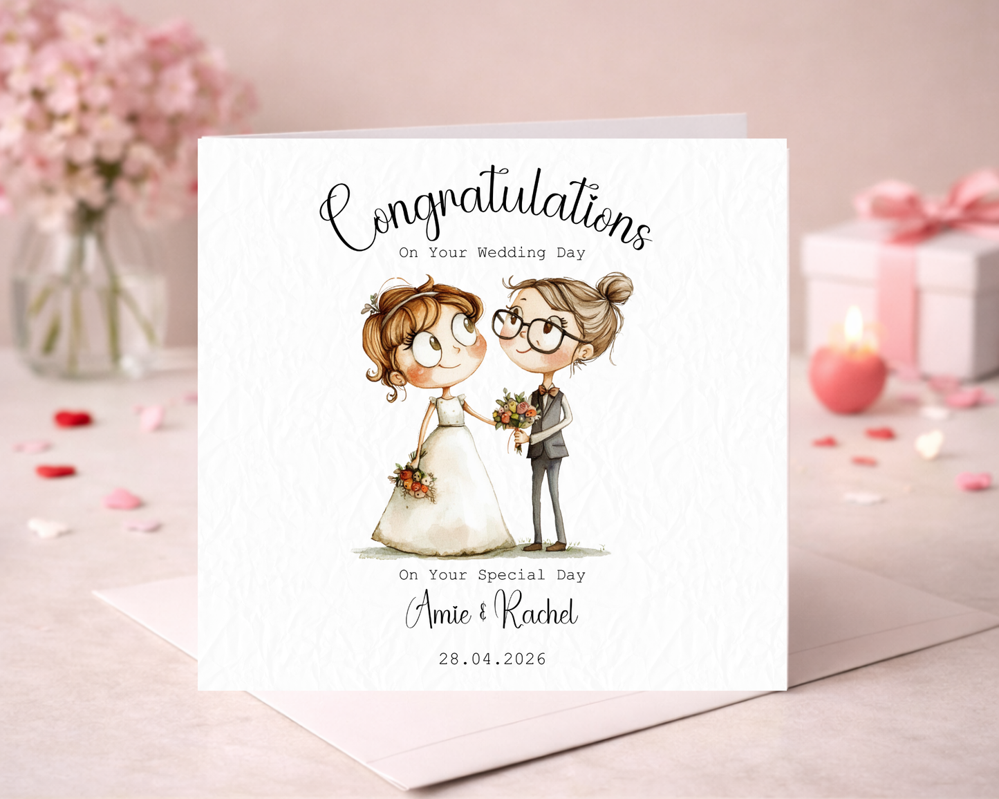 Personalised With Love On Your Wedding Day | Cute Lesbian Couple