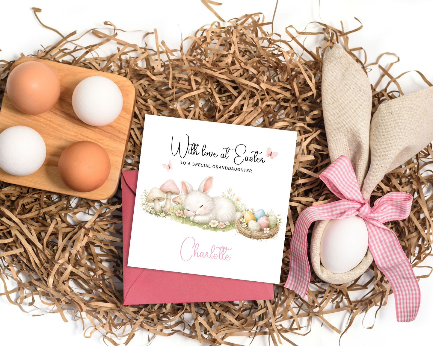 Personalised Rabbit Easter Card | Personalised For Granddaughter