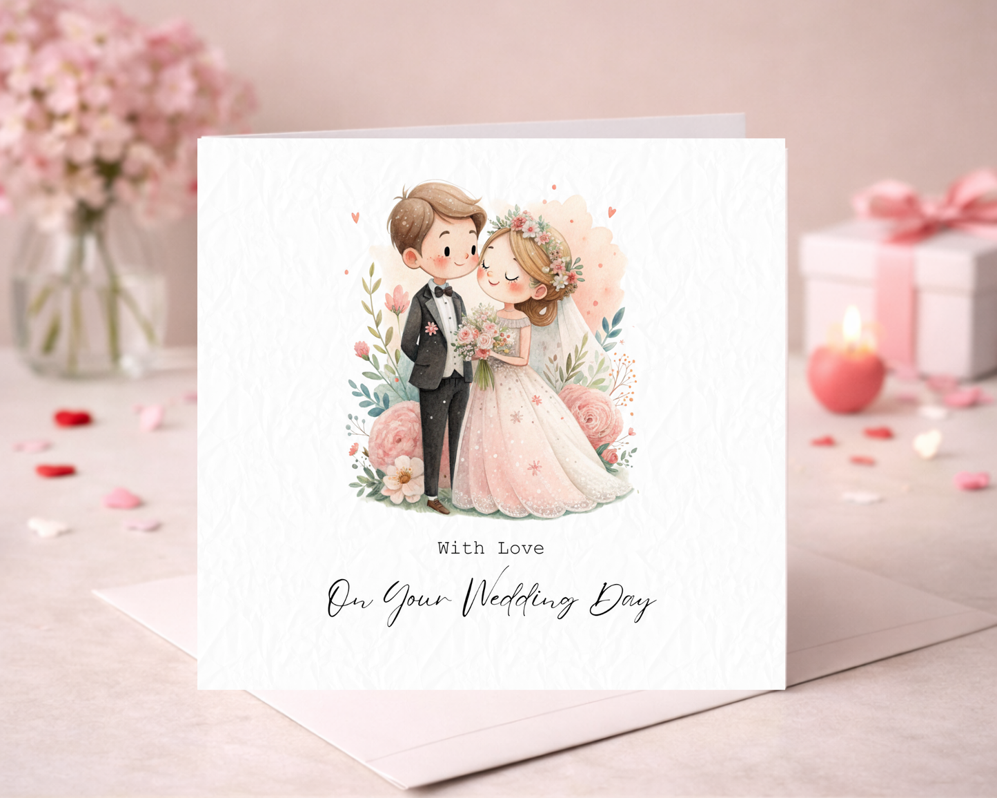 Personalised Cute Bride & Groom | With Love On Your Wedding Day