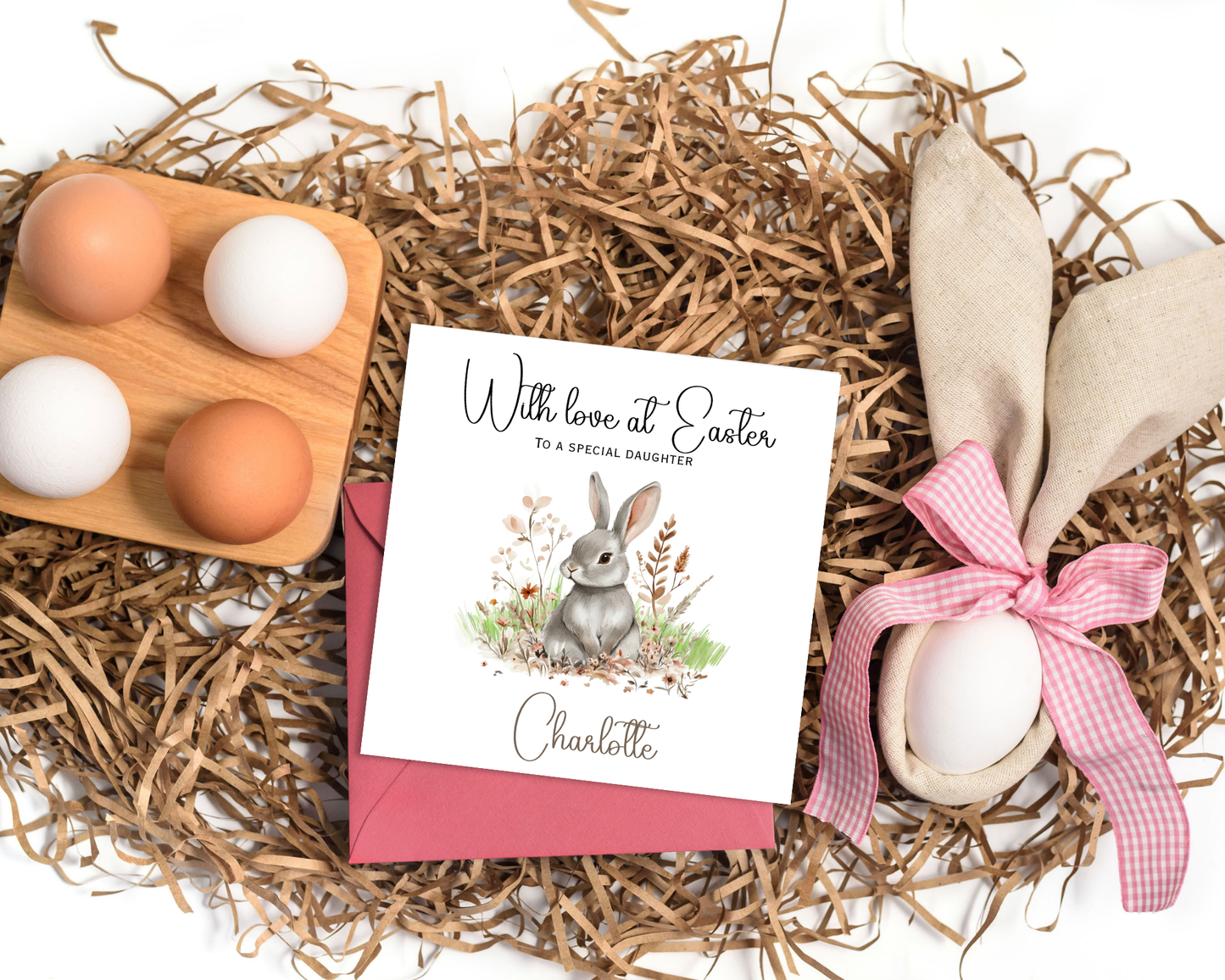 Personalised Rabbit Easter Card | Personalised For Daughter
