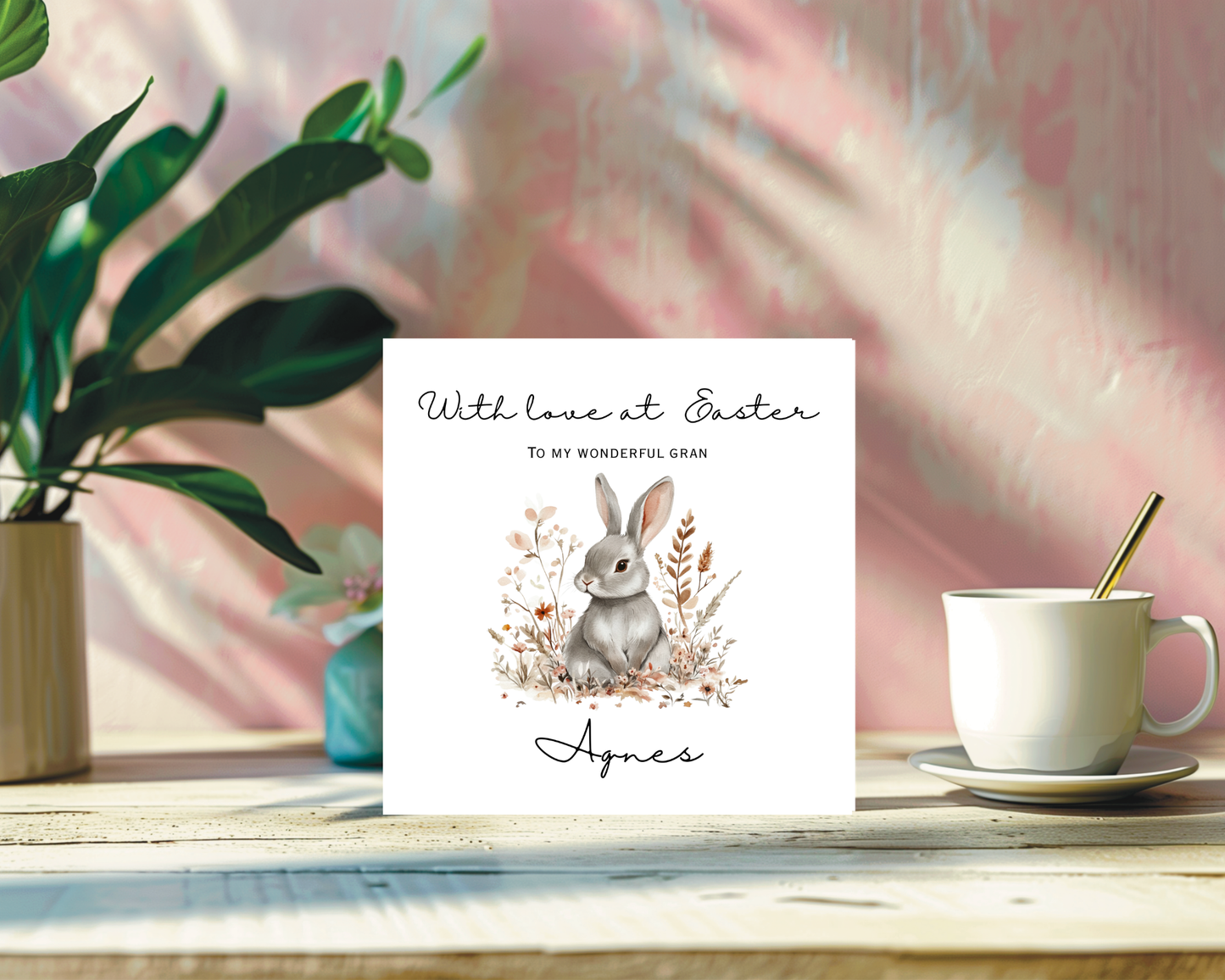 Personalised Rabbit Easter Card | Personalised For Gran