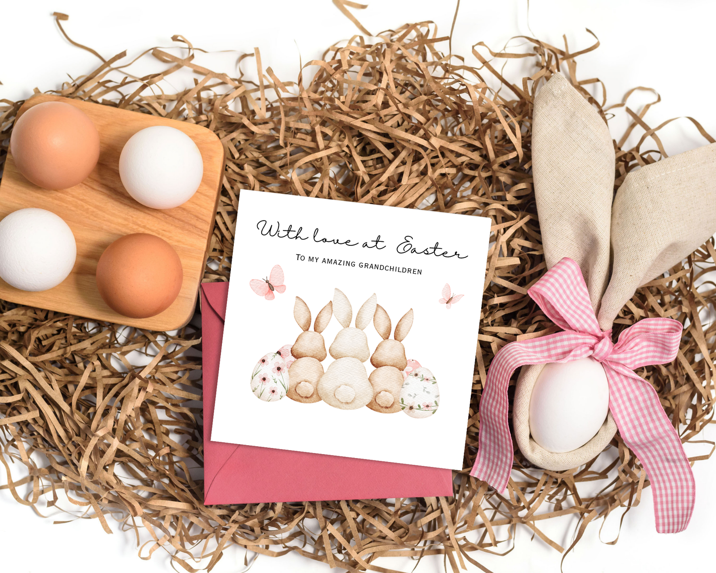 Personalised Rabbit Easter Card | Personalised For Grandchildren