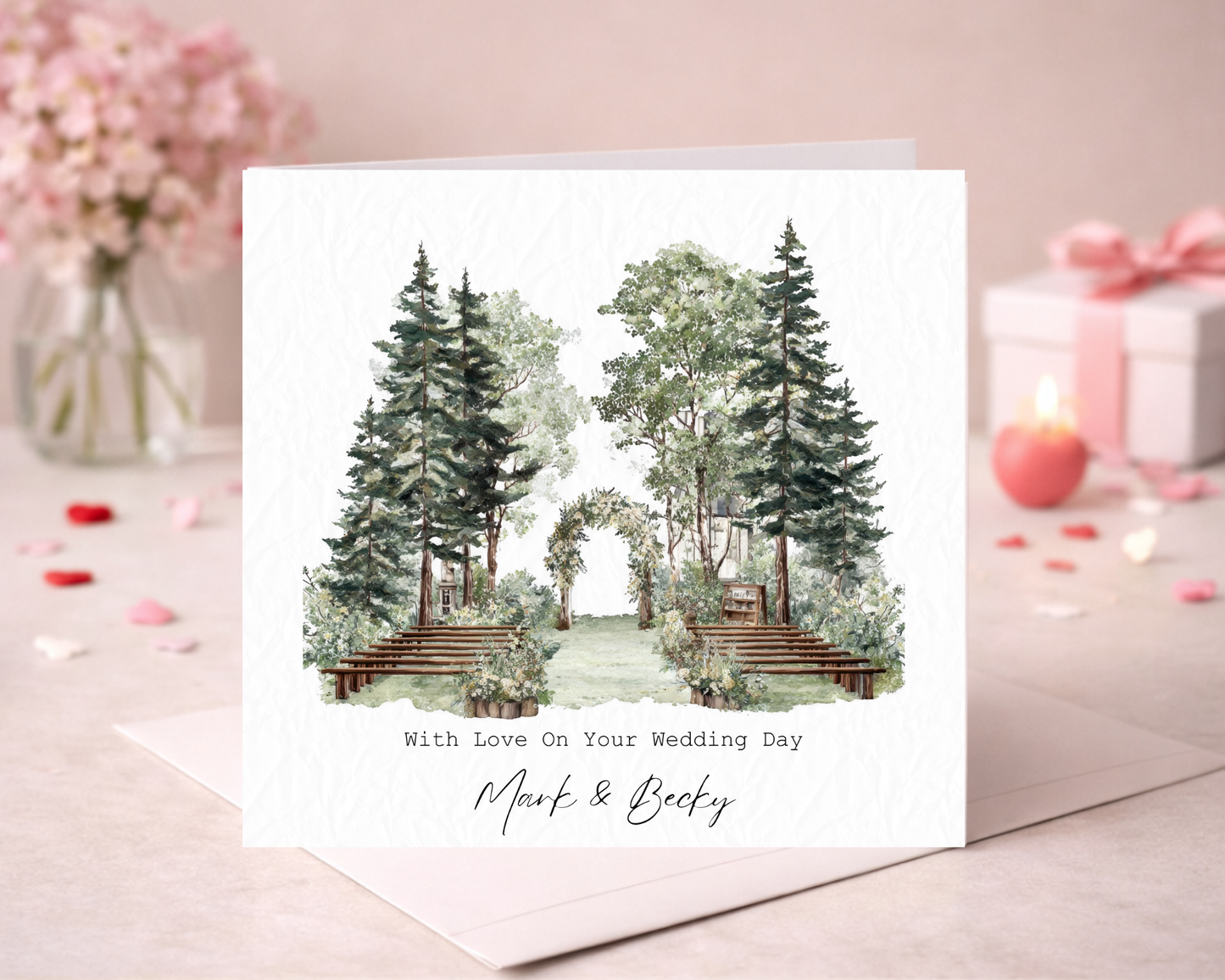 Personalised Water Colour Forest Wedding | With Love On Your Wedding Day