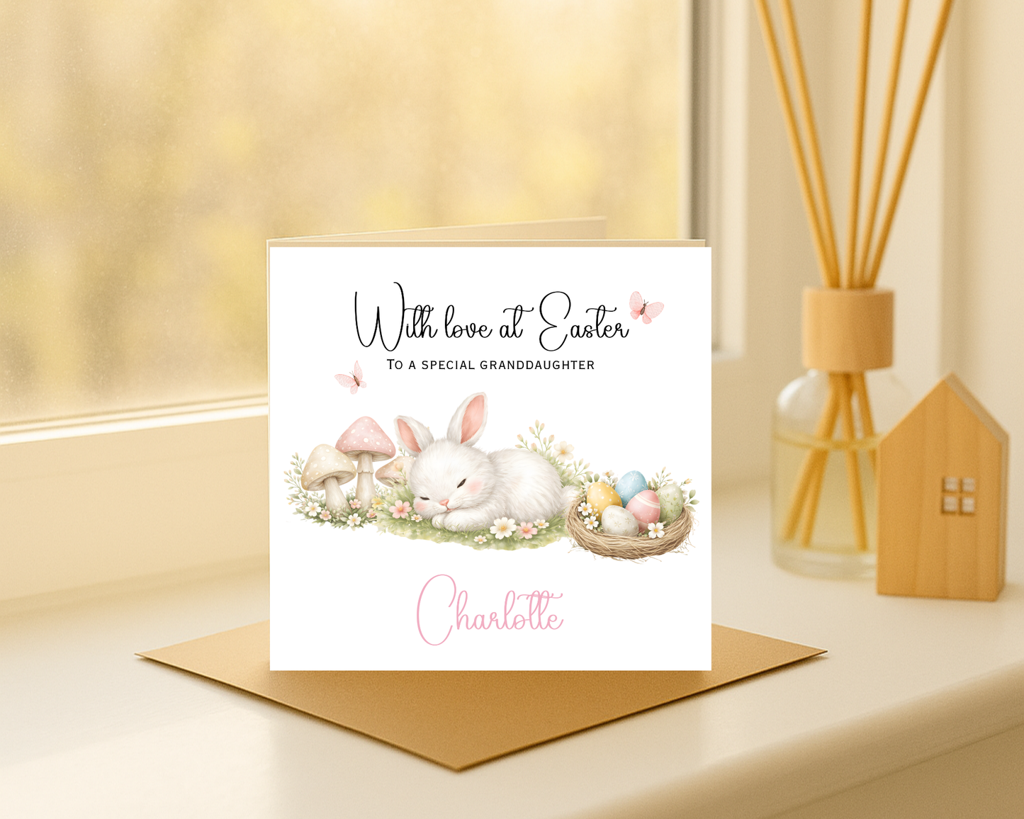 Personalised Rabbit Easter Card | Personalised For Granddaughter