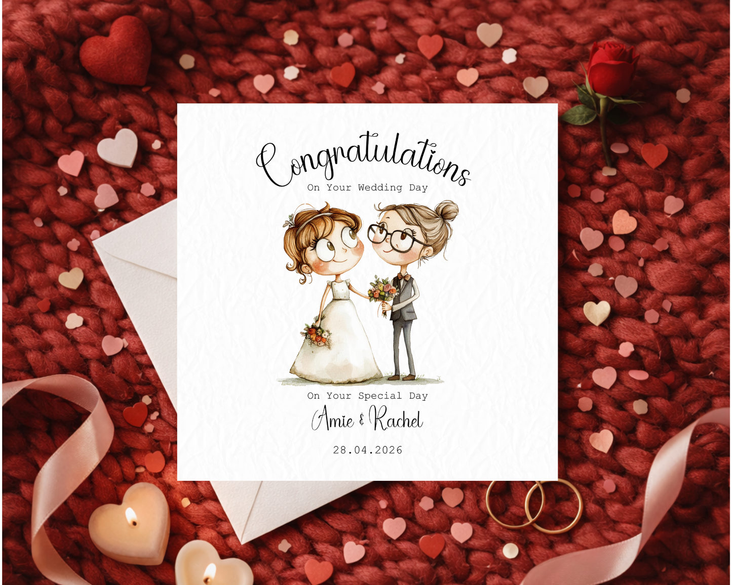Personalised With Love On Your Wedding Day | Cute Lesbian Couple