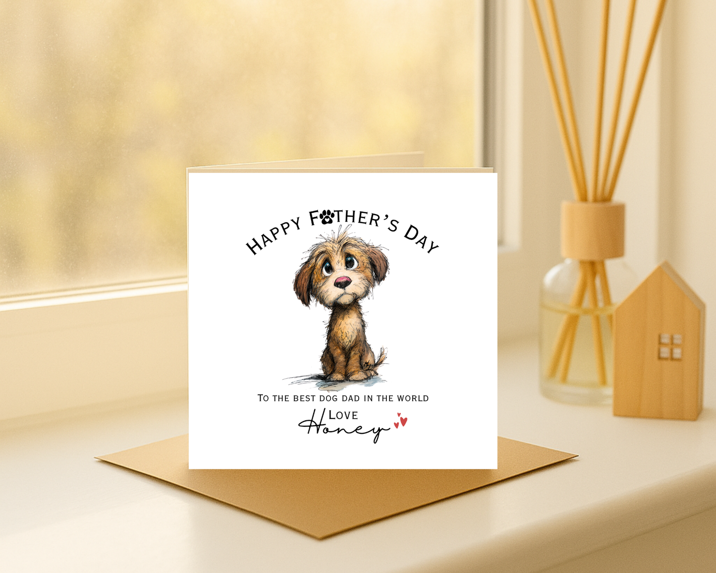 Happy Father's Day Card, Personalised Keepsake Card From Your Fur Baby