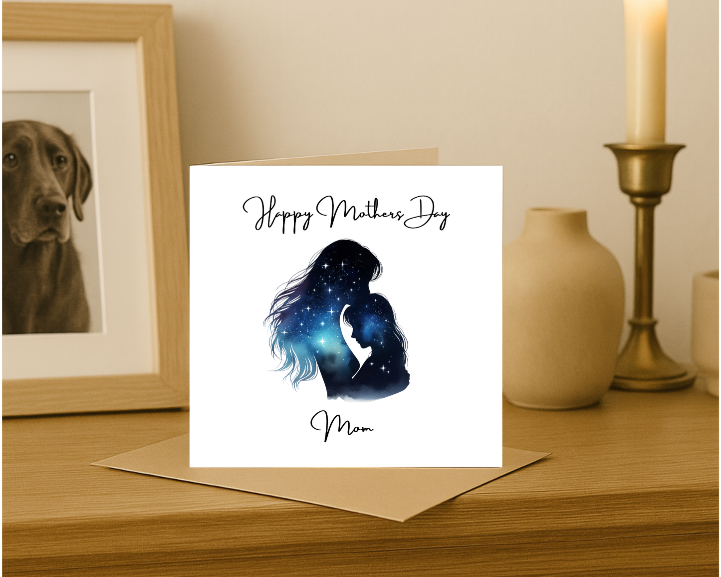Custom Cosmic Galaxy Mother's Day Card, Personalised Keepsake Card for Mum