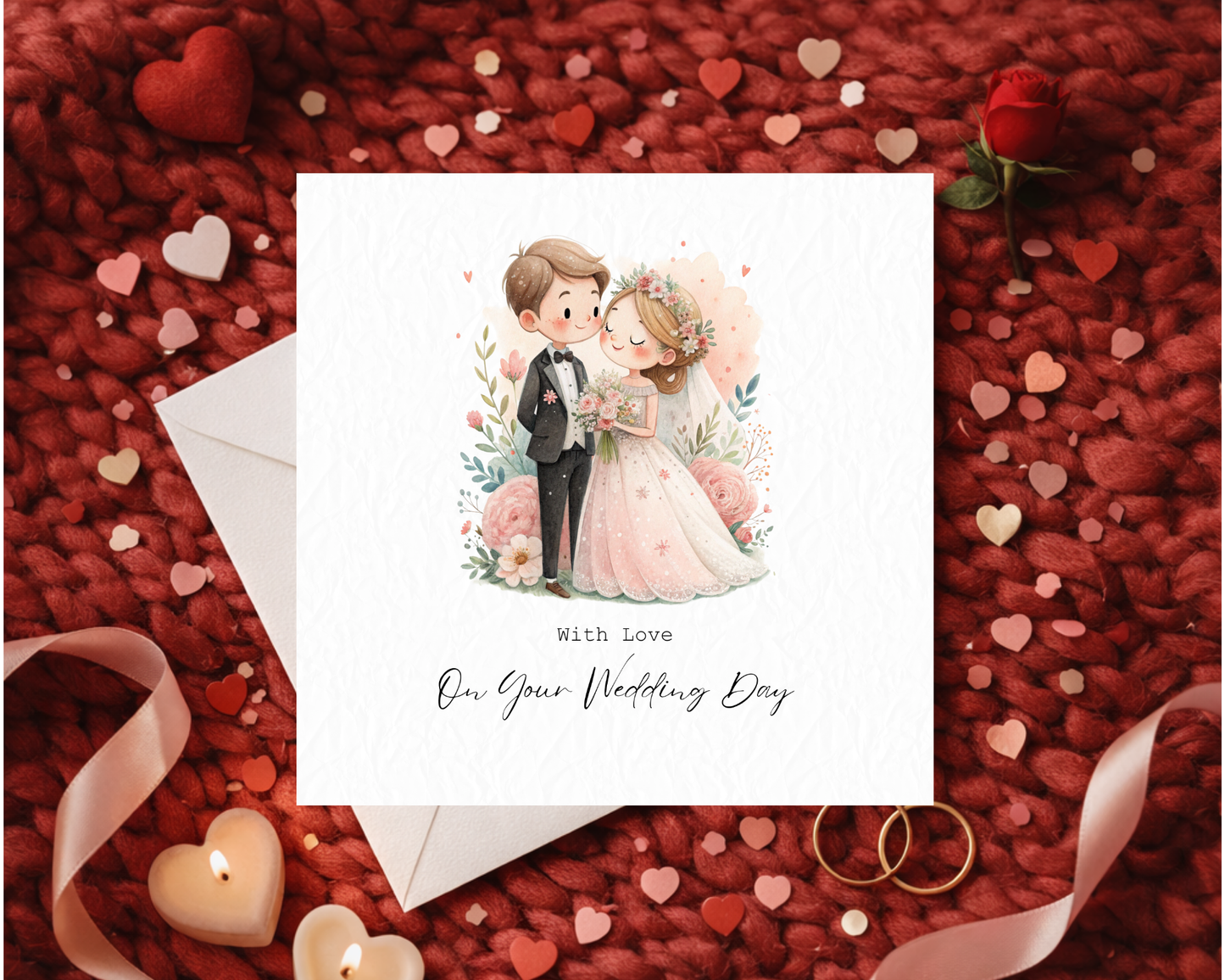 Personalised Cute Bride & Groom | With Love On Your Wedding Day