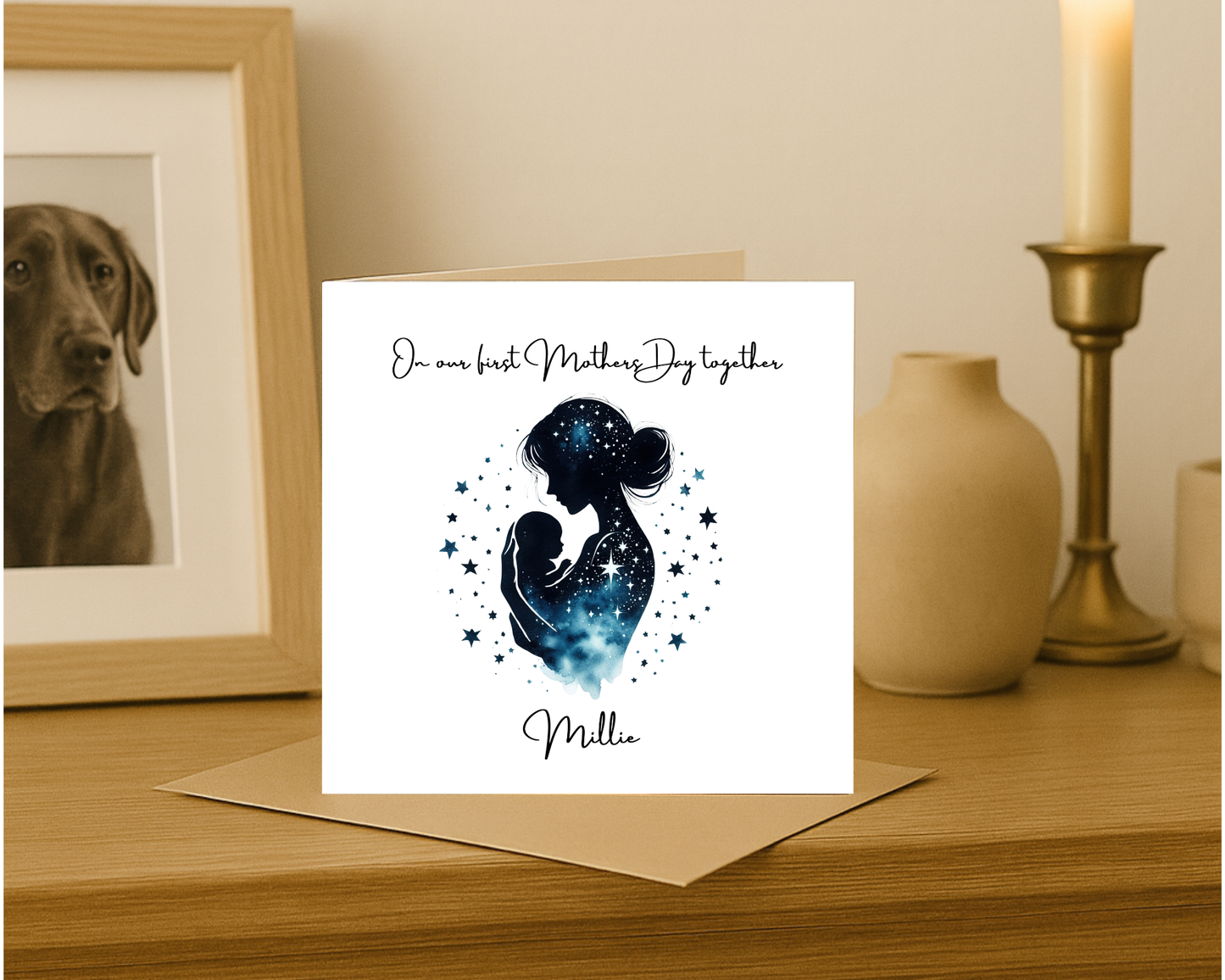 Custom Cosmic Galaxy On Our First Mother's Day Card