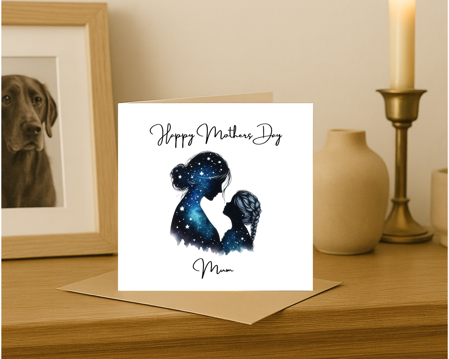 Custom Cosmic Galaxy Mother's Day Card, Personalised Keepsake Card for Mum
