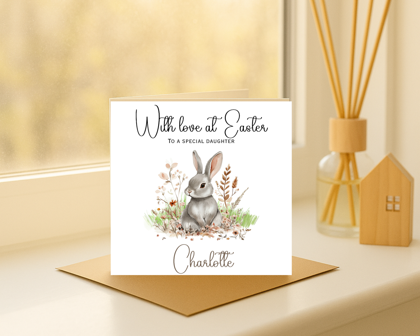 Personalised Rabbit Easter Card | Personalised For Daughter