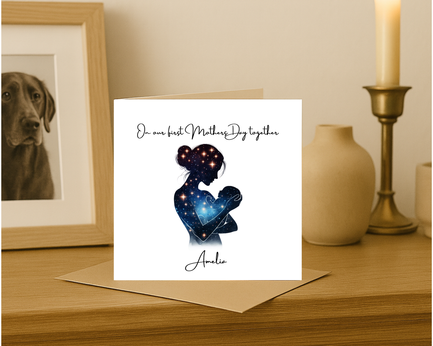 Custom Cosmic Galaxy On Our First Mother's Day Card