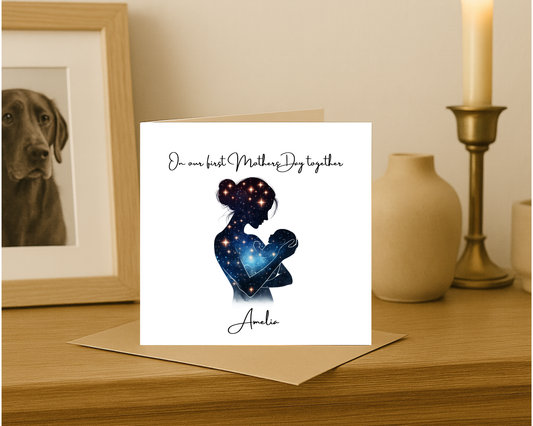 Custom Cosmic Galaxy On Our First Mother's Day Card