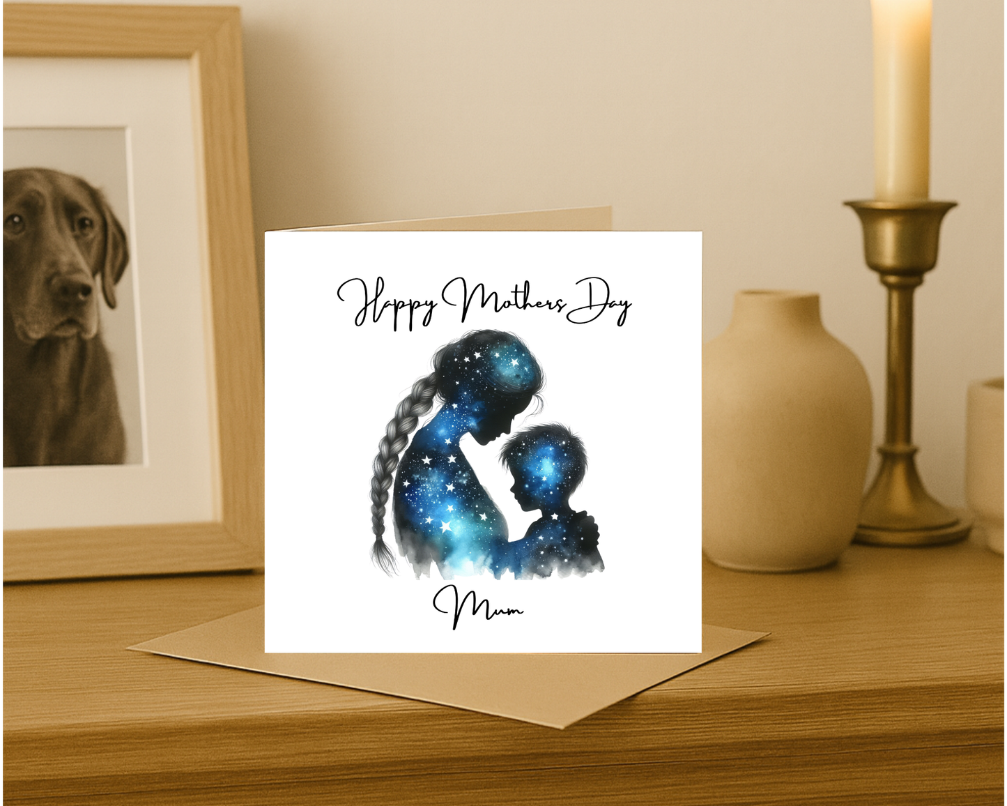 Custom Cosmic Galaxy Mother's Day Card, Personalised Keepsake Card for Mum
