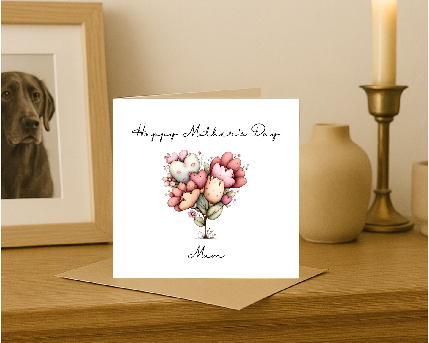 Custom Floral Mother's Day Card, Personalised Keepsake Card for Mum