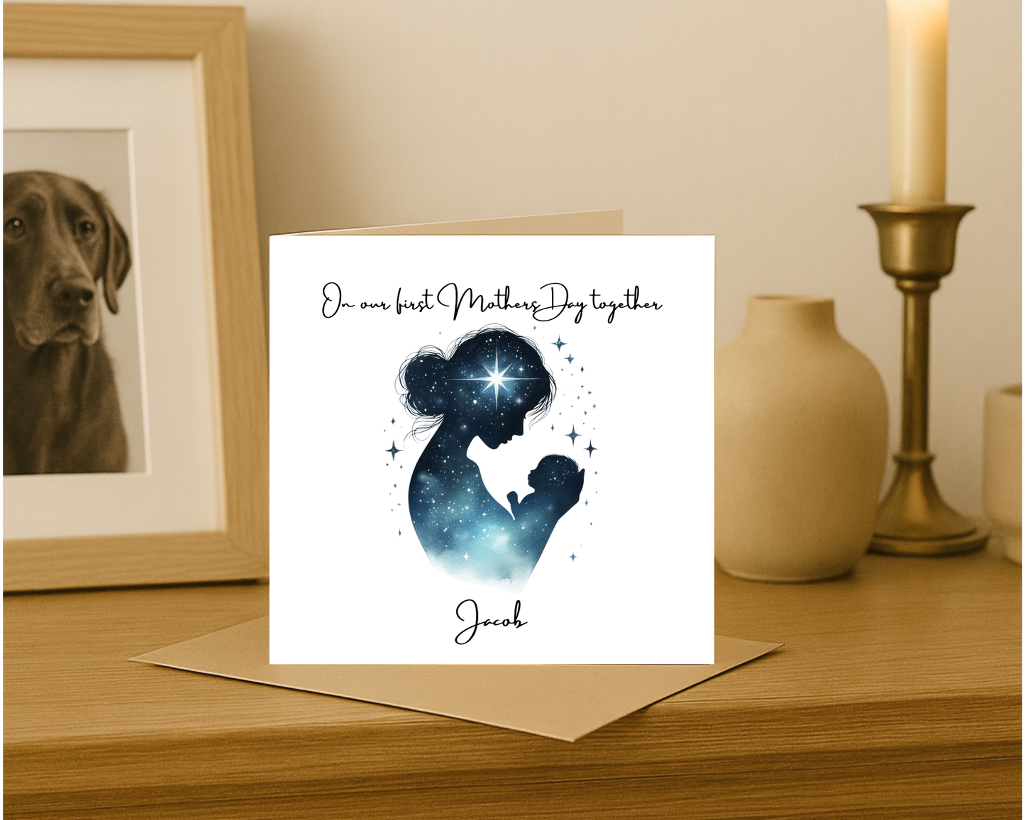 Custom Cosmic Galaxy On Our First Mother's Day Card
