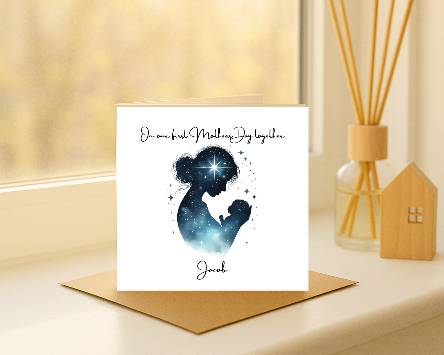 Custom Cosmic Galaxy On Our First Mother's Day Card