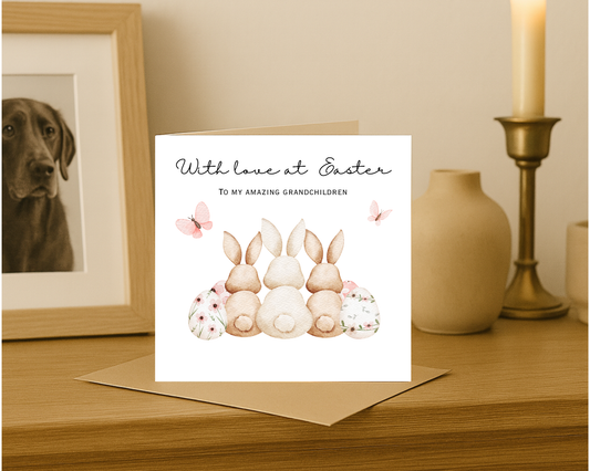 Personalised Rabbit Easter Card | Personalised For Grandchildren