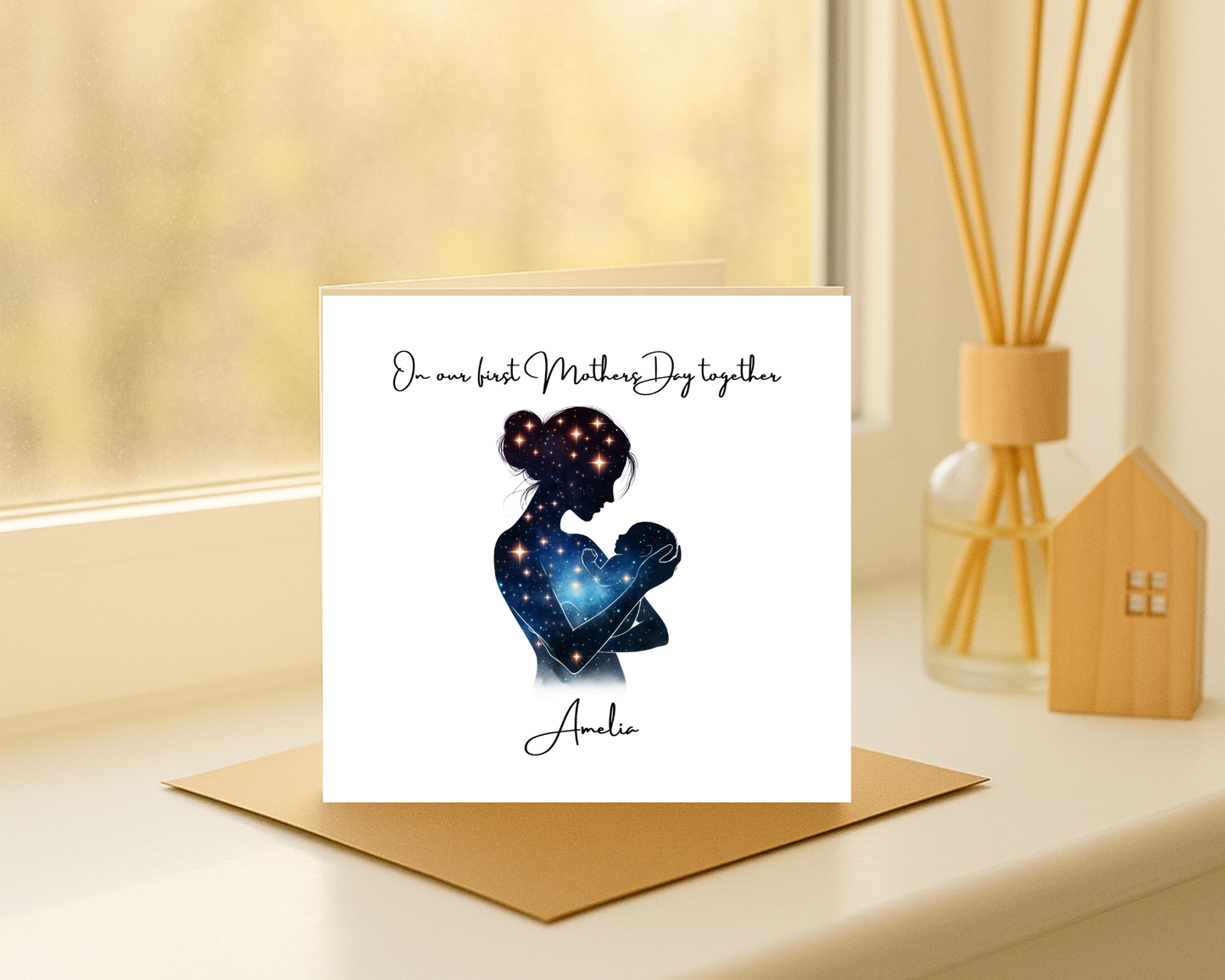 Custom Cosmic Galaxy On Our First Mother's Day Card