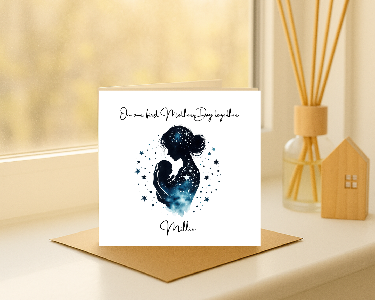 Custom Cosmic Galaxy On Our First Mother's Day Card