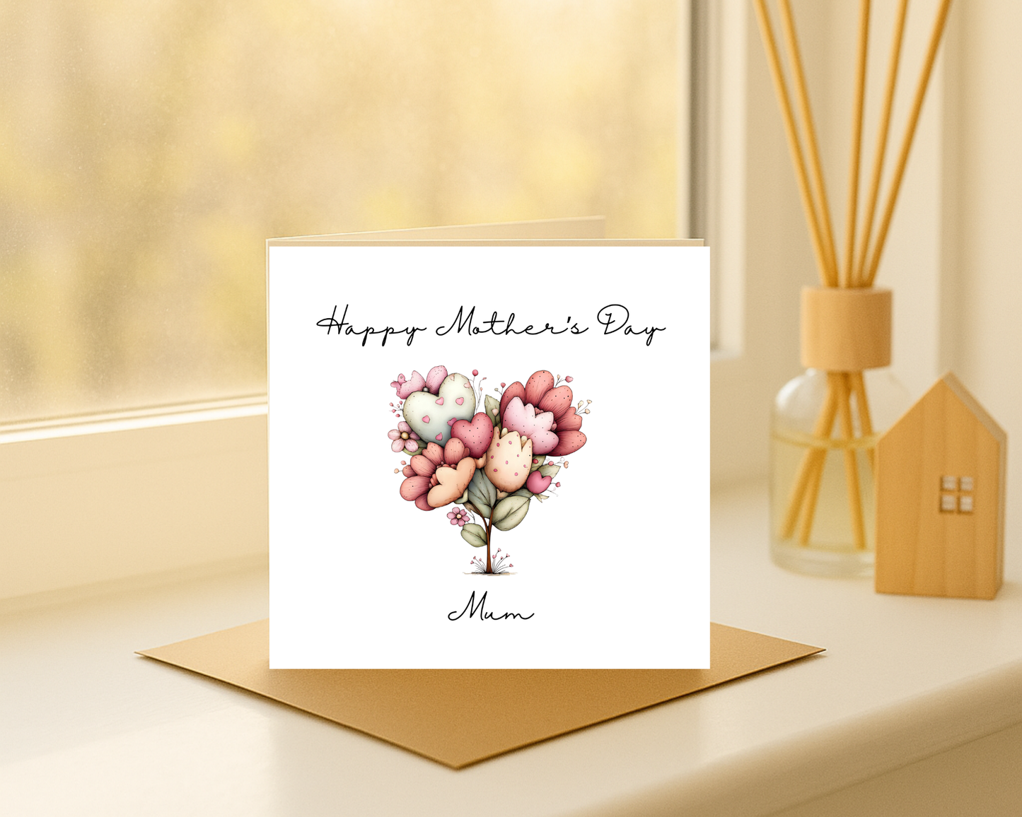 Custom Floral Mother's Day Card, Personalised Keepsake Card for Mum
