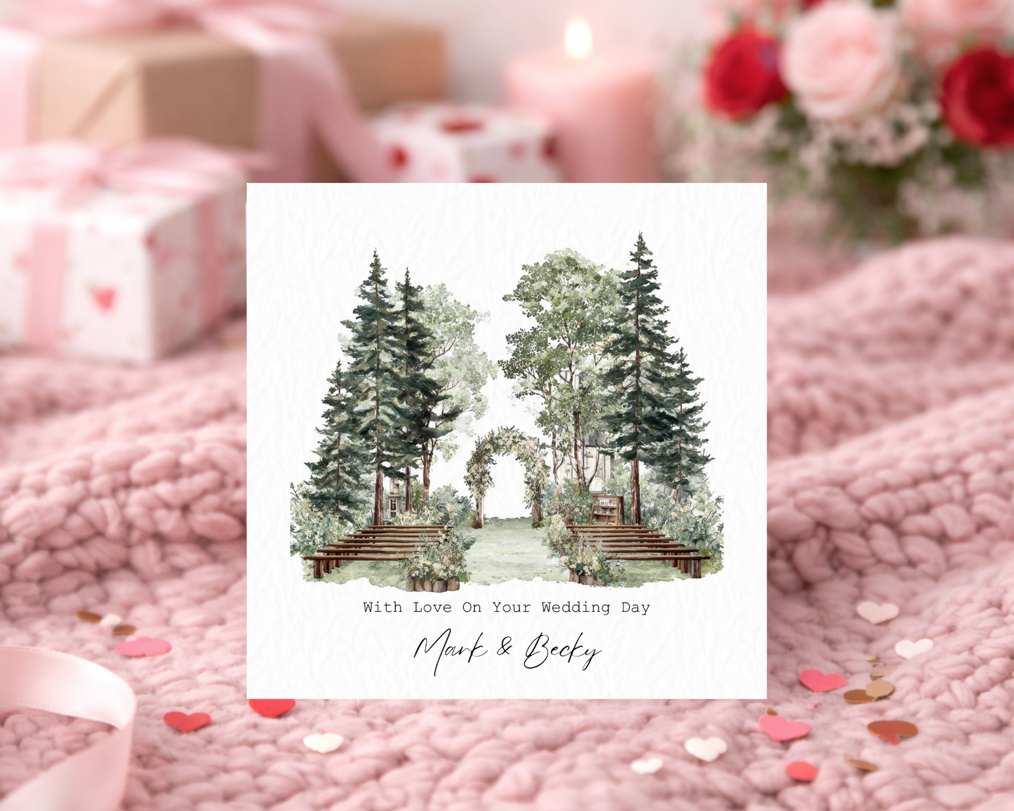 Personalised Water Colour Forest Wedding | With Love On Your Wedding Day